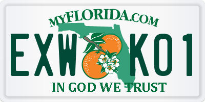 FL license plate EXWK01