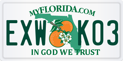 FL license plate EXWK03