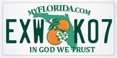 FL license plate EXWK07
