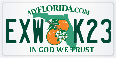 FL license plate EXWK23