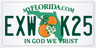 FL license plate EXWK25