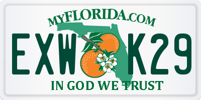 FL license plate EXWK29