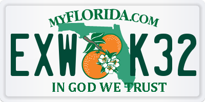 FL license plate EXWK32