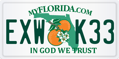 FL license plate EXWK33
