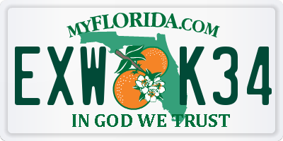 FL license plate EXWK34