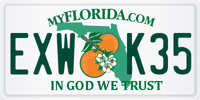 FL license plate EXWK35