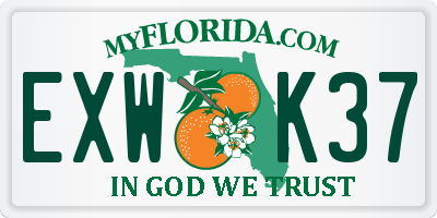 FL license plate EXWK37