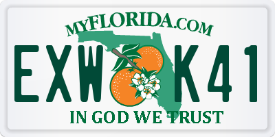 FL license plate EXWK41