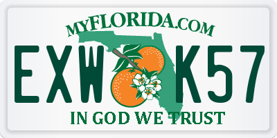 FL license plate EXWK57