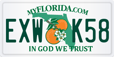 FL license plate EXWK58
