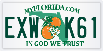 FL license plate EXWK61