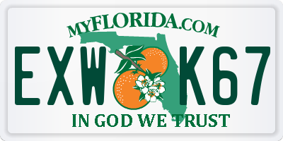 FL license plate EXWK67