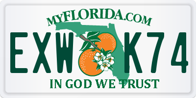 FL license plate EXWK74