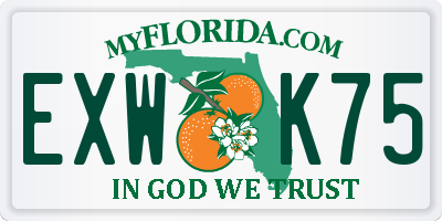 FL license plate EXWK75