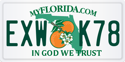 FL license plate EXWK78