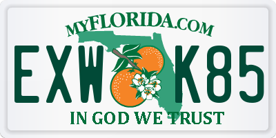 FL license plate EXWK85