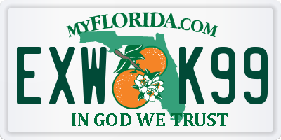 FL license plate EXWK99