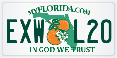 FL license plate EXWL20