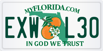 FL license plate EXWL30