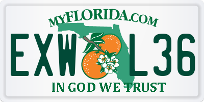 FL license plate EXWL36