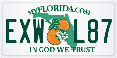 FL license plate EXWL87