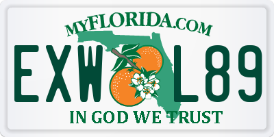 FL license plate EXWL89