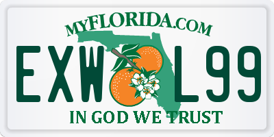 FL license plate EXWL99