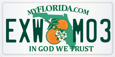 FL license plate EXWM03