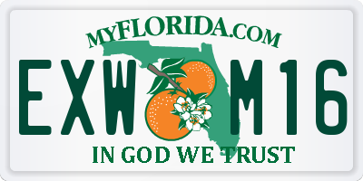 FL license plate EXWM16