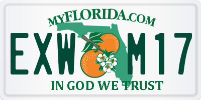 FL license plate EXWM17