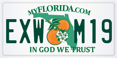 FL license plate EXWM19