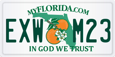 FL license plate EXWM23