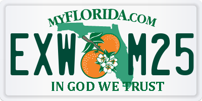 FL license plate EXWM25