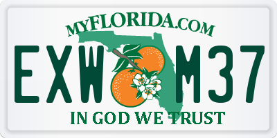 FL license plate EXWM37