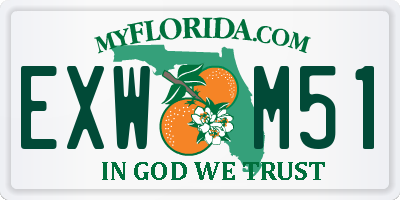 FL license plate EXWM51