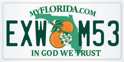 FL license plate EXWM53