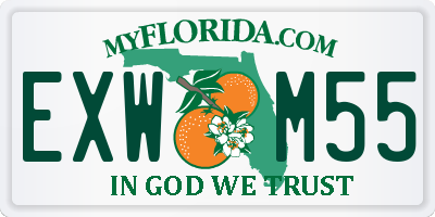 FL license plate EXWM55