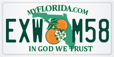 FL license plate EXWM58