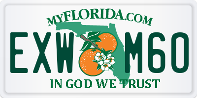 FL license plate EXWM60