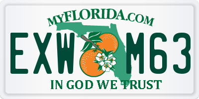FL license plate EXWM63