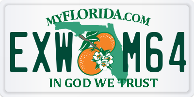 FL license plate EXWM64