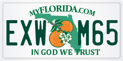 FL license plate EXWM65