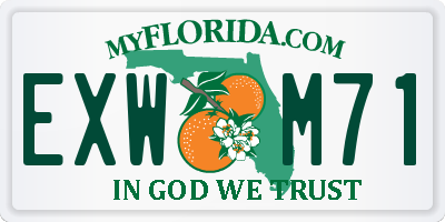 FL license plate EXWM71