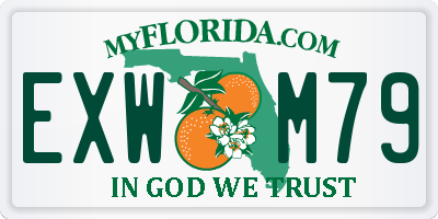 FL license plate EXWM79