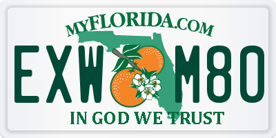 FL license plate EXWM80