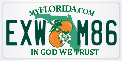 FL license plate EXWM86