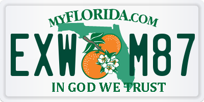 FL license plate EXWM87