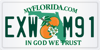 FL license plate EXWM91