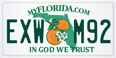 FL license plate EXWM92