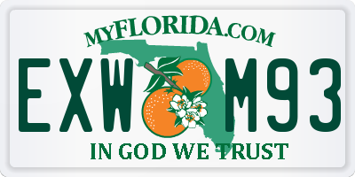 FL license plate EXWM93